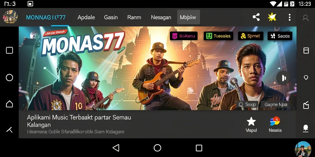 Screenshot gameplay MONAS77 menampilkan pengalaman mendengarkan musik yang menyenangkan.