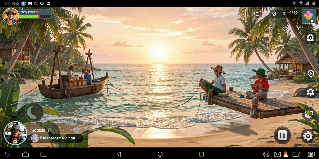 Tangkapan layar gameplay N32 yang menarik dan penuh warna.