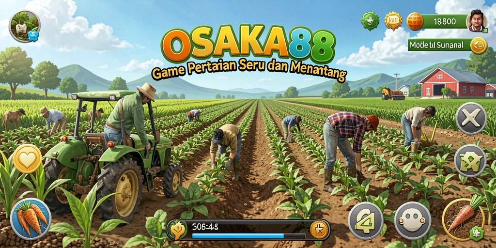 Tampilan menarik dari gameplay OSAKA88 dengan kebun yang subur.