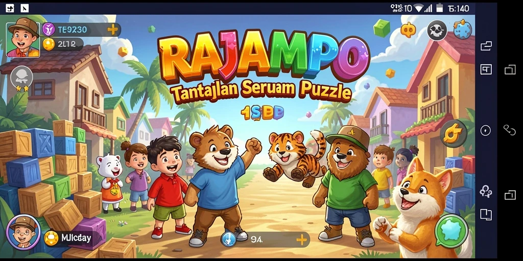 Screenshot gameplay <strong>RAJAMPO</strong> menampilkan teka-teki yang menantang dan menarik.