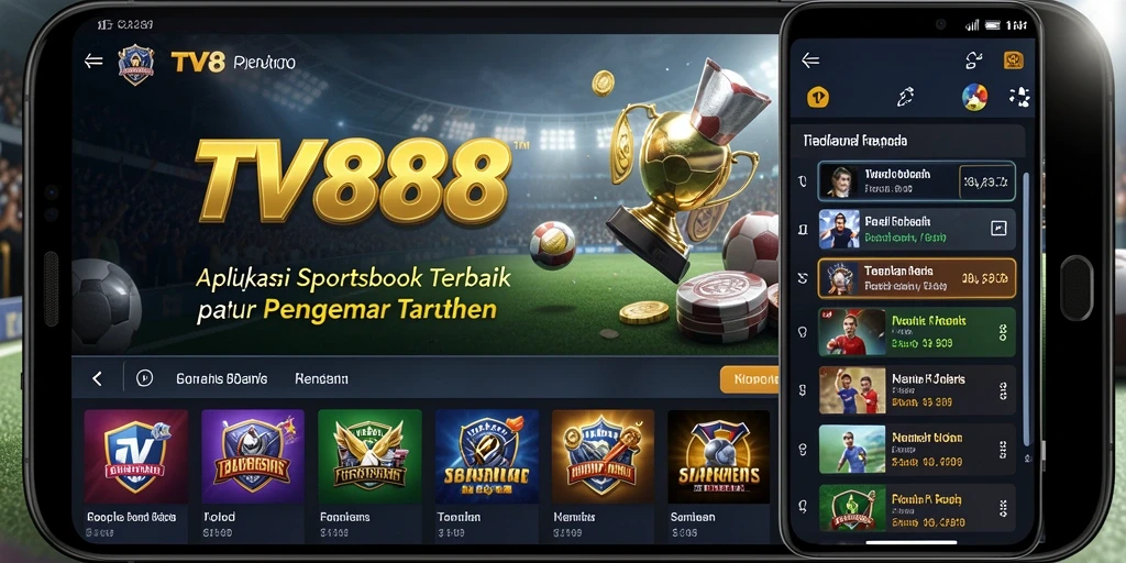 Tampilan gameplay dari aplikasi Sportsbook TV888 dengan berbagai pilihan taruhan.