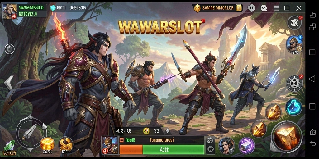 Screenshot WAWARSLOT menampilkan aksi seru dalam game MMORPG.